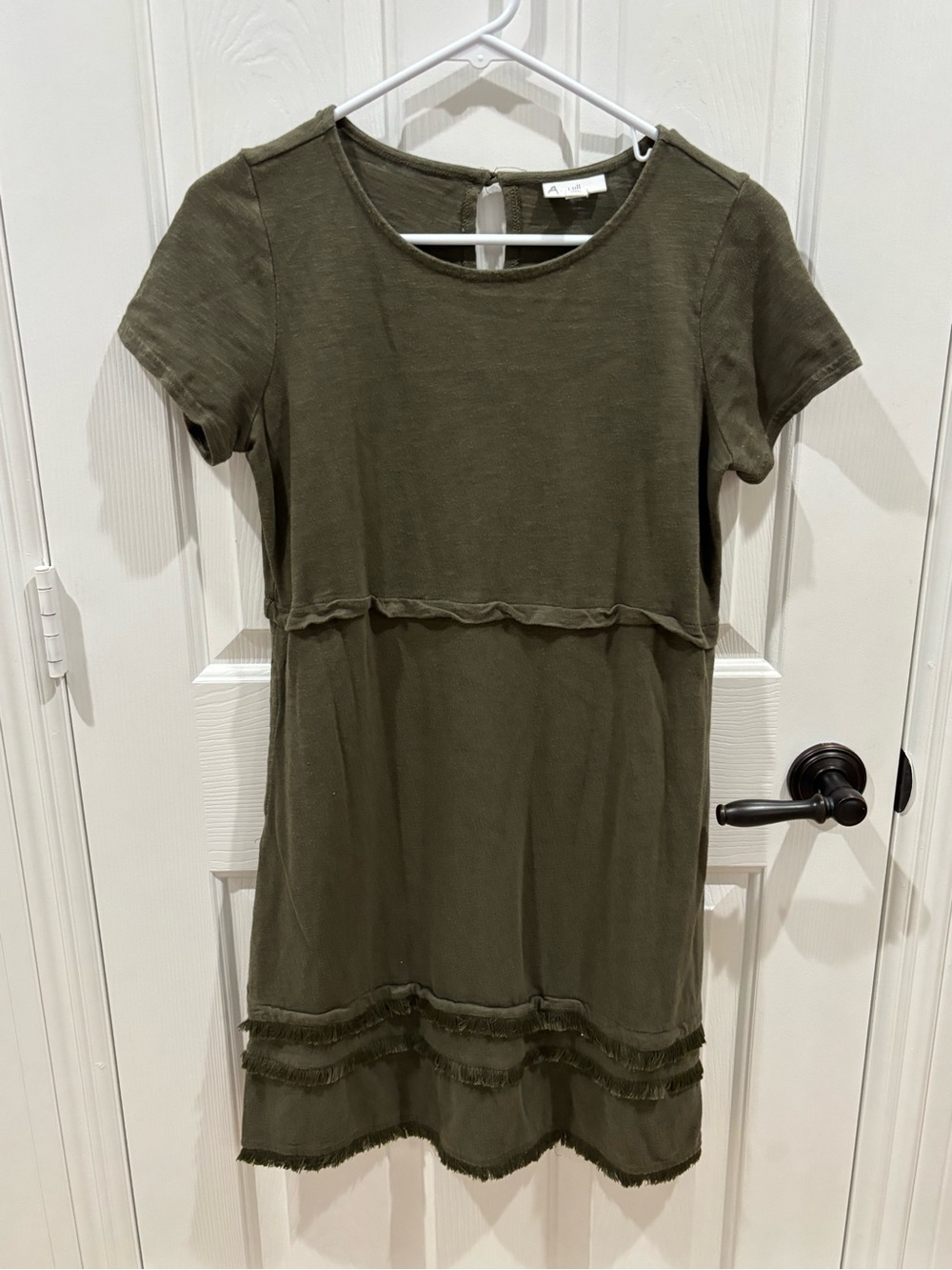 J.Jill Women’s Olive Green Short Sleeve Tiered Dress size XS